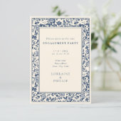 Mooie  stijl bloemenverlovingsfeest kaart (Staand voorkant)