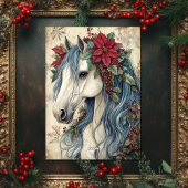 Mooie stijl paardenkerst feestdagen kaart