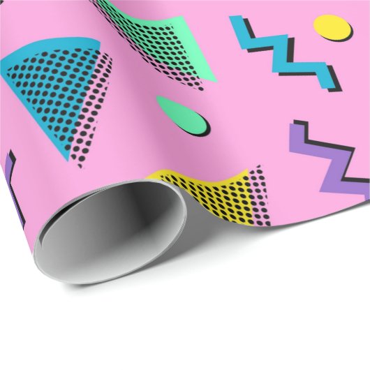 Mooie stijl uit de jaren 80 cadeaupapier (Rol Hoek)