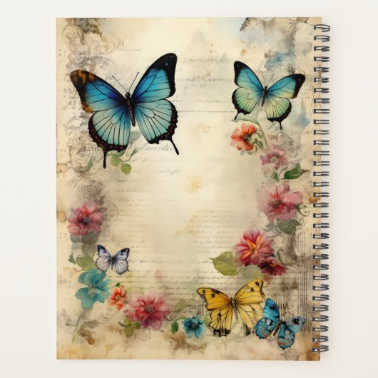 Mooie  stijl vlinders planner (Achterkant)