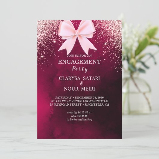 Mooie stijlvolle abstracte vallende trouw uitnodig kaart (Staand voorkant)