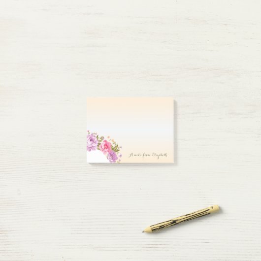 Mooie stijlvolle bloemen - Persoonlijk gemaakt Post-it® Notes (Op bureau)