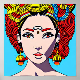 Mooie, stijlvolle, Haute Couture Anime Style Poster