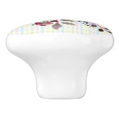 Mooie stijlvolle pastel Waterverf Bloemen Keramische Knop (Zijkant)