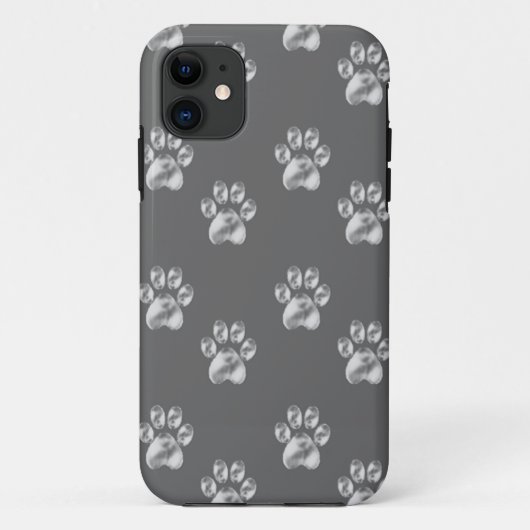 Mooie stijlvolle pootafdruk op donkergrijs Case-Mate iPhone case (Achterkant)