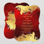 Mooie, stijlvolle romance voor rood en goud kaart (Voorkant / Achterkant)