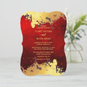 Mooie, stijlvolle romance voor rood en goud kaart (Staand voorkant)