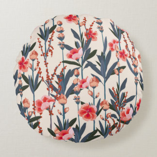 Mooie, stijlvolle tuinfloralen in de ma rond kussen