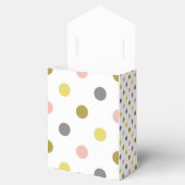 Mooie stippen mosterdgeel roze grijs wit bedankdoosjes (Geopend)