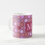 Mooie Stippen Roze Patroon Monogram Koffiemok (Voorkant links)
