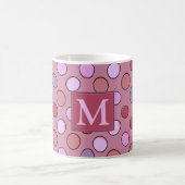 Mooie Stippen Roze Patroon Monogram Koffiemok (Center)