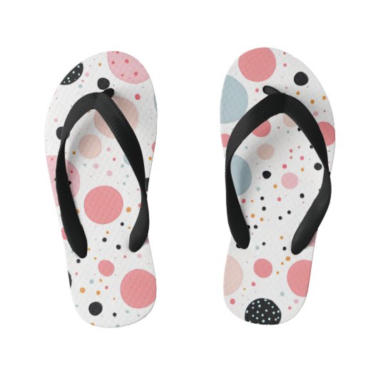 Mooie stippenpatroon wit kinder teenslippers (Voetbed)