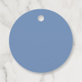 Mooie Stof Blauwe Bloemige Bruiloft Bedankjes Labels (Achterkant)