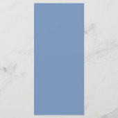 Mooie Stof Blauwe Bloemige Bruiloft Menu (Achterkant)