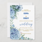 mooie stoffige blauwe bloem kaart (Voorkant)