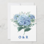 mooie stoffige blauwe bloem kaart (Achterkant)