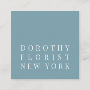 Mooie stoffige blauwe elegante minimalistische blo vierkante visitekaartje