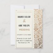 Mooie stoffige bloemenbruiloft uitnodiging (Voorkant)