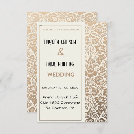 Mooie stoffige bloemenbruiloft uitnodiging (Voorkant / Achterkant)