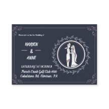 Mooie stoffige bruiloft uitnodiging