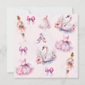 Mooie Stoffige Roze Ballerina Verjaardag Bedankkaart (Achterkant)