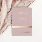 Mooie Stoffige Roze Rose Goud Minimalistische Brui Folie Uitnodiging