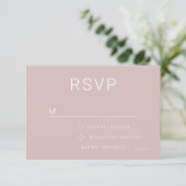 Mooie Stoffige Roze Rose Goud Minimalistische Brui RSVP Kaartje (Staand voorkant)