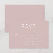 Mooie Stoffige Roze Rose Goud Minimalistische Brui RSVP Kaartje (Voorkant / Achterkant)