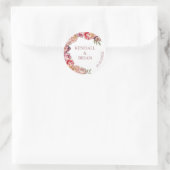 Mooie Stoffige Roze Waterverf Pioen Ronde Sticker (Tas)