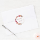 Mooie Stoffige Roze Waterverf Pioen Ronde Sticker (Envelop)