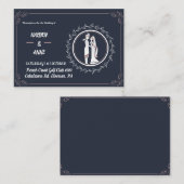 Mooie stoffige trouwuitnodiging informatiekaartje (Voorkant / Achterkant)