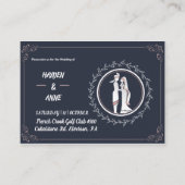 Mooie stoffige trouwuitnodiging informatiekaartje (Voorkant)