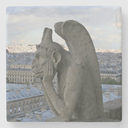 Mooie Stone Gargoyle Stenen Onderzetter (Voorkant)