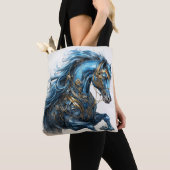 Mooie Stoomstijl Hengst Blauw Zwart Tote Bag (Dichtbij)