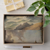 Mooie Stormachtige Kust Vuurtoren Decoupage Tissuepapier (Geschenk)