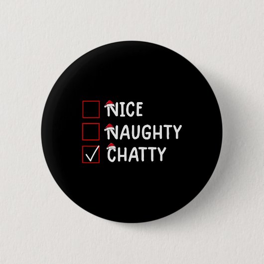 Mooie stoute babbelaar Schattigee kerst Ronde Button 5,7 Cm (Voorkant)
