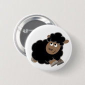 Mooie Stoute Cartoon Schaap Knop Ronde Button 5,7 Cm (Voorkant /achterkant)