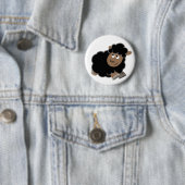 Mooie Stoute Cartoon Schaap Knop Ronde Button 5,7 Cm (In situ)