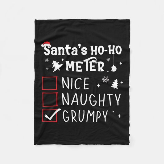Mooie stoute kerst lijst Grumpy Santa Cl Fleece Deken (Voorkant)