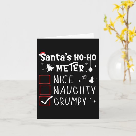 Mooie stoute kerst lijst Grumpy Santa Cl Kaart (Gele Bloem)