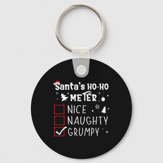 Mooie stoute kerst lijst Grumpy Santa Cl Sleutelhanger (Voorkant)