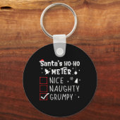 Mooie stoute kerst lijst Grumpy Santa Cl Sleutelhanger (Voorkant)