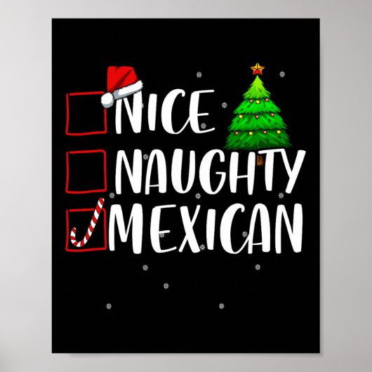 Mooie stoute Mexicaanse kerst matching top Poster (Voorkant)