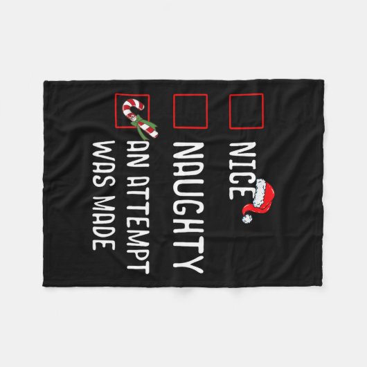 Mooie stoute poging werd gemaakt kerstlijst ca fleece deken (Voorkant (Horizontaal))