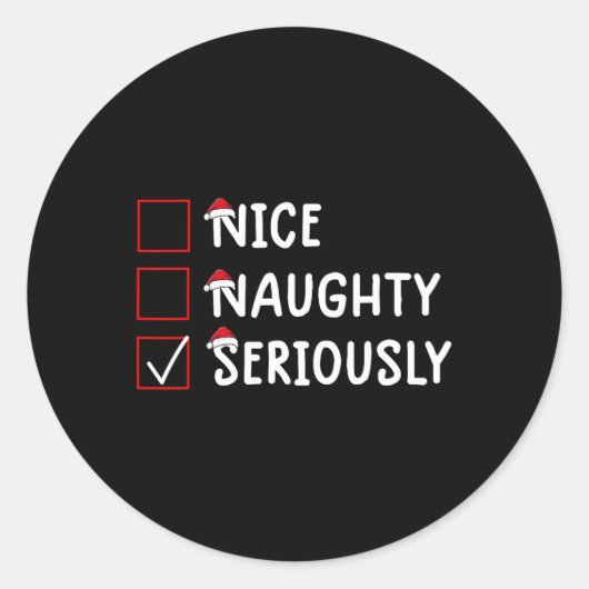 Mooie stoute serieus Schattigee kerst Ronde Sticker (Voorkant)