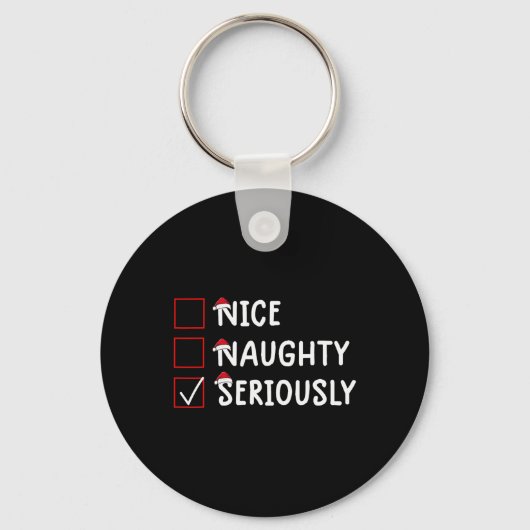 Mooie stoute serieus Schattigee kerst Sleutelhanger (Voorkant)