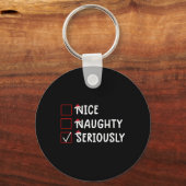 Mooie stoute serieus Schattigee kerst Sleutelhanger (Voorkant)