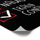 Mooie stoute trein conductor kerstlijst motor poster (Hoek)