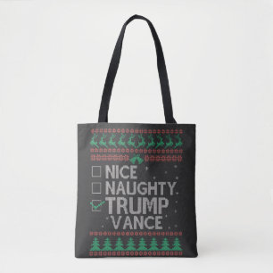 Mooie stoute Trump Vance verkiezing lelijke trui Tote Bag
