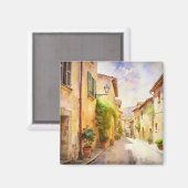 Mooie straat in de Provence. Magneet (Voorkant / Achterkant)